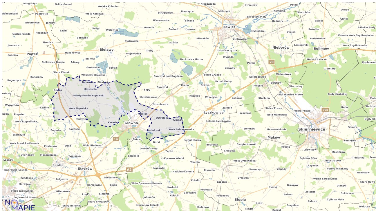 Mapa uzbrojenia terenu Głowna