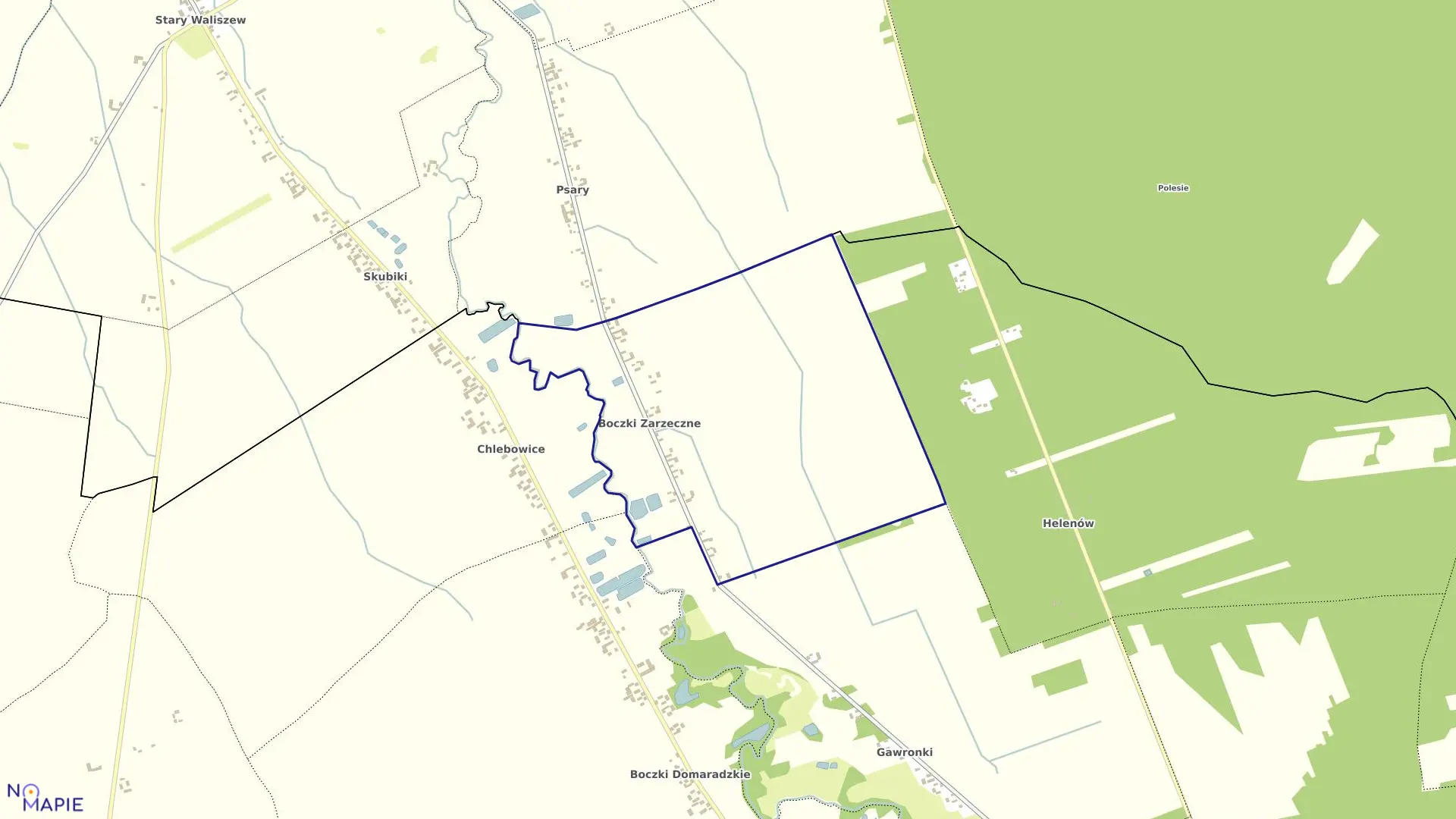 Mapa obrębu BOCZKI ZARZECZNE w gminie Głowno