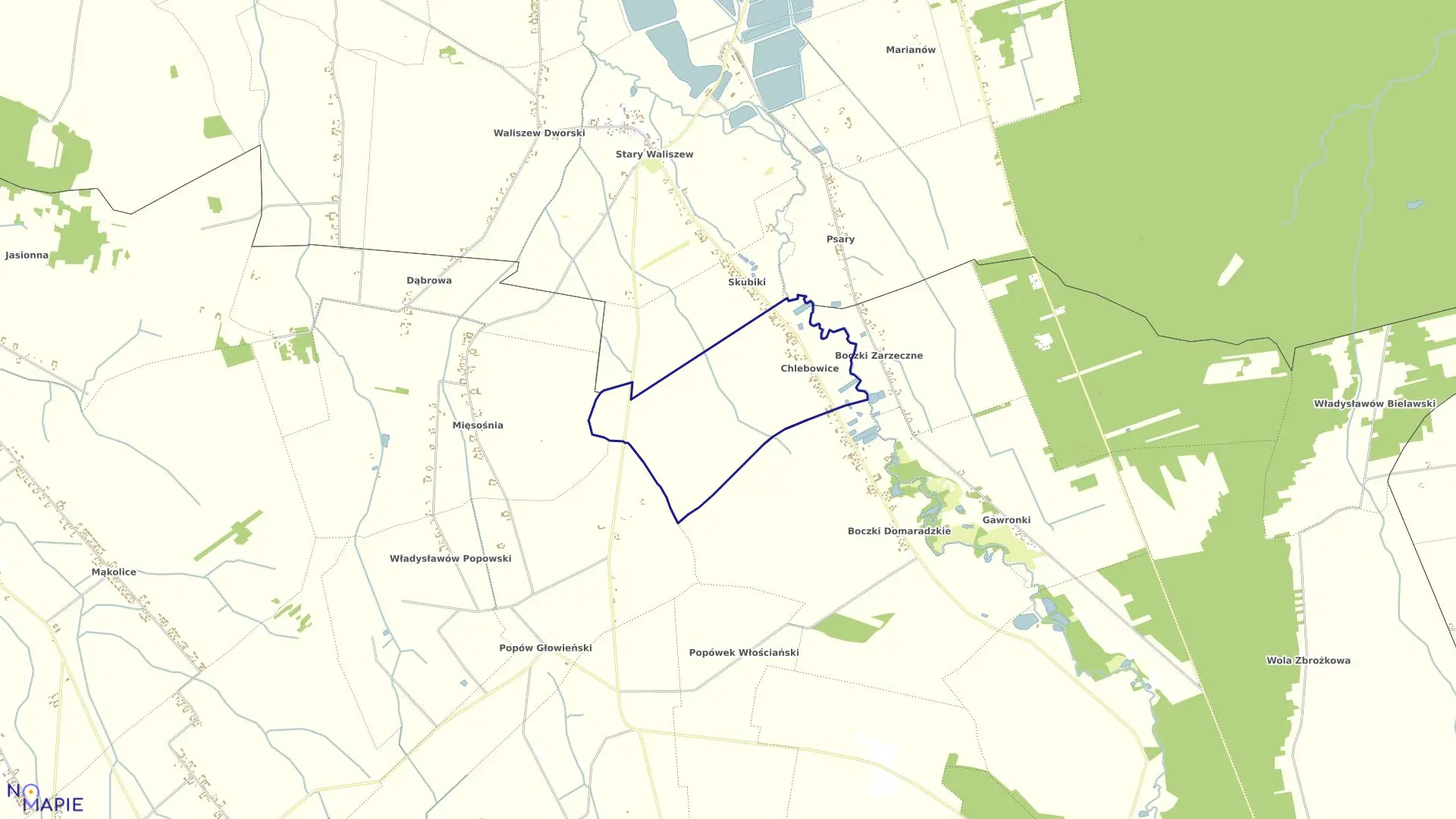 Mapa obrębu CHLEBOWICE w gminie Głowno